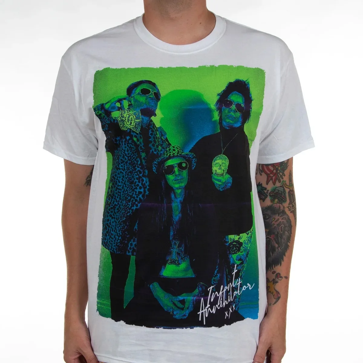 Three Bastards Warrior Castle Art Infant Annihilator Print T Shirt, Deathcore Band Fan Collectible Unisex Graphic Tee view 2