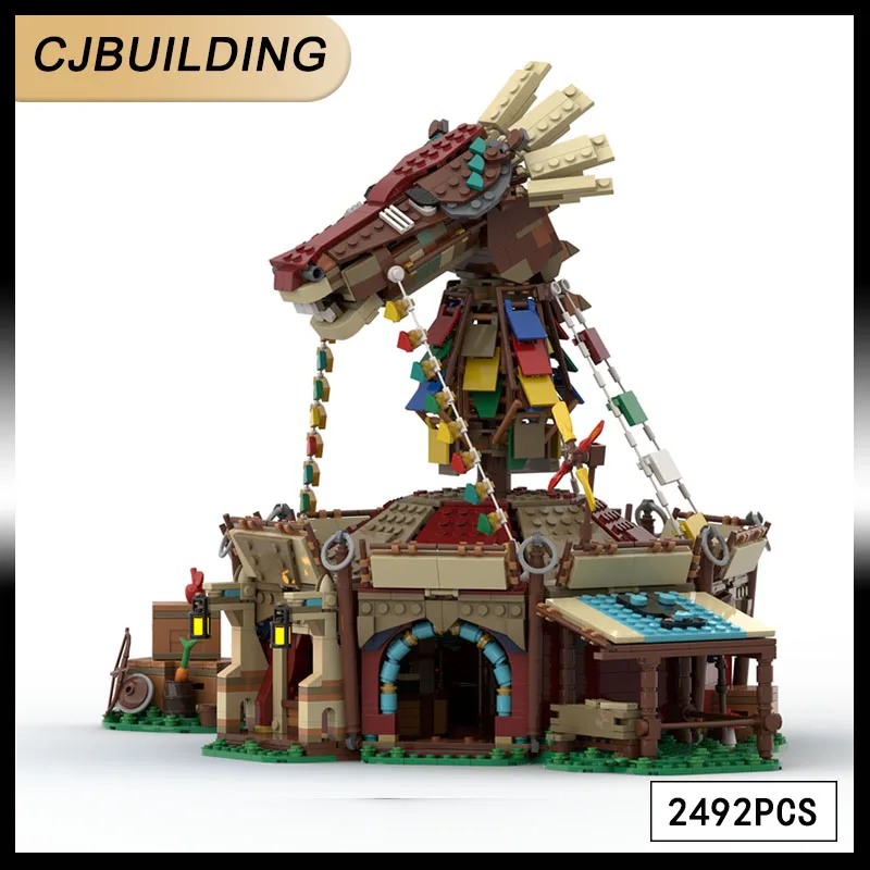 Moc 2492pcs Bausteine zbotw das Pferdes tall Modell Inn Ruhe platz Schloss Architektur montieren kreative Ziegel Spielzeug Geschenk