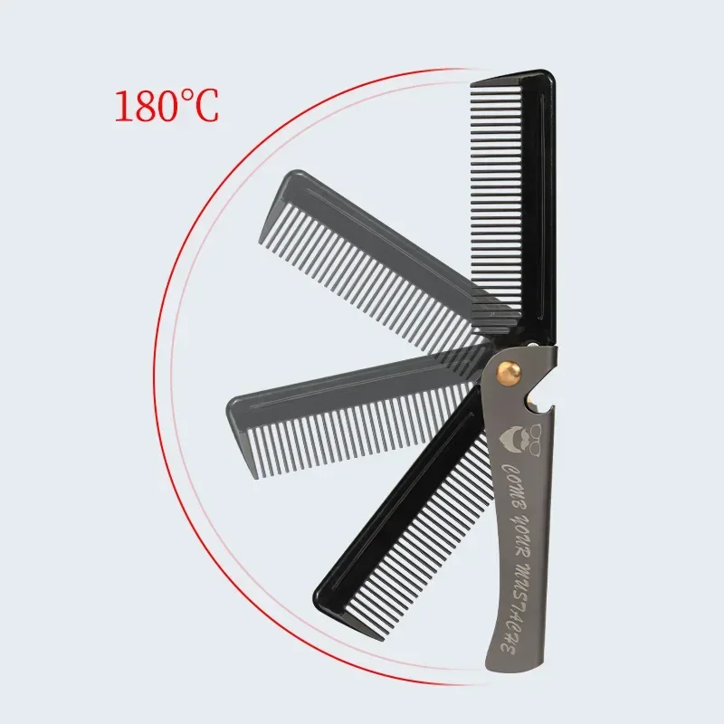 Multifuncional Folding Comb Men Beard Styling Combs Anti Static Portable Mustache Comb Multifunctional Hairdressing Tools