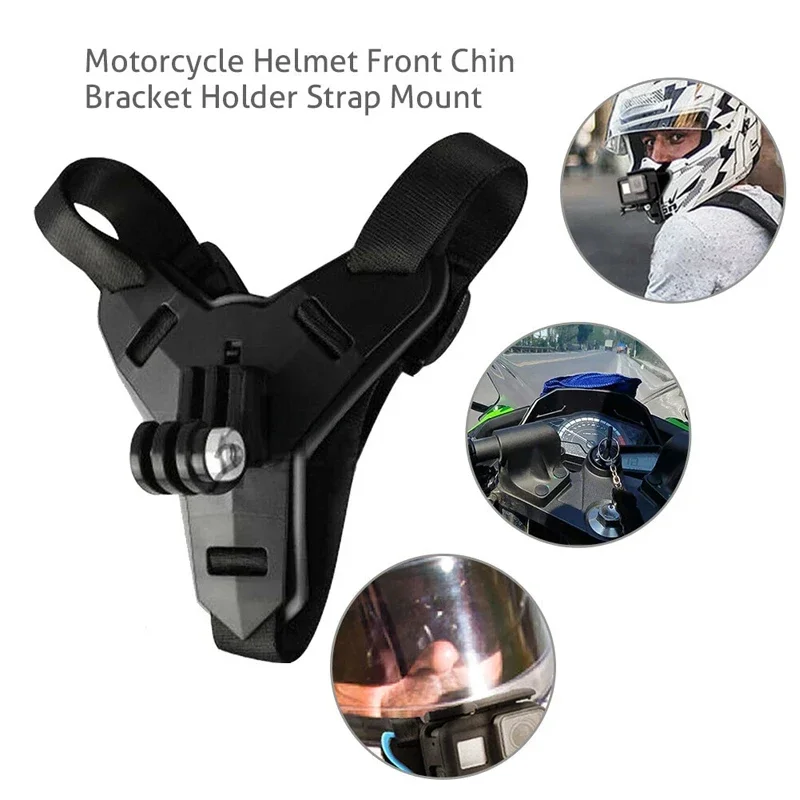 Motorcycle Helmet Chin Strap Mount Kit for GoPro Hero 13 12 11 10 9 8 7 insta360 SJCAM AKASO DJI Osmo Action Camera Accessories