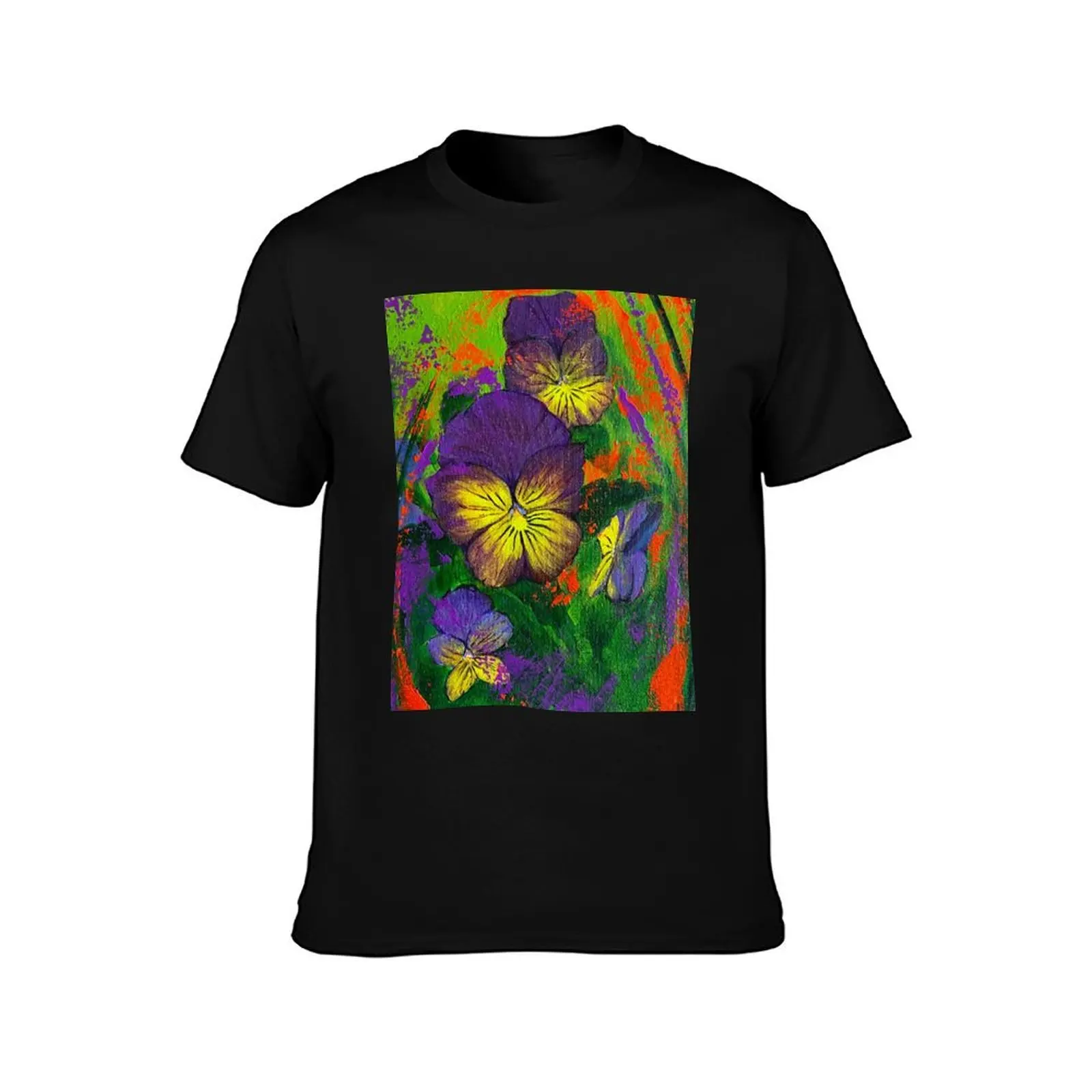 Pansy Symphony T-Shirt Breathable Basic Cotton T-Shirt