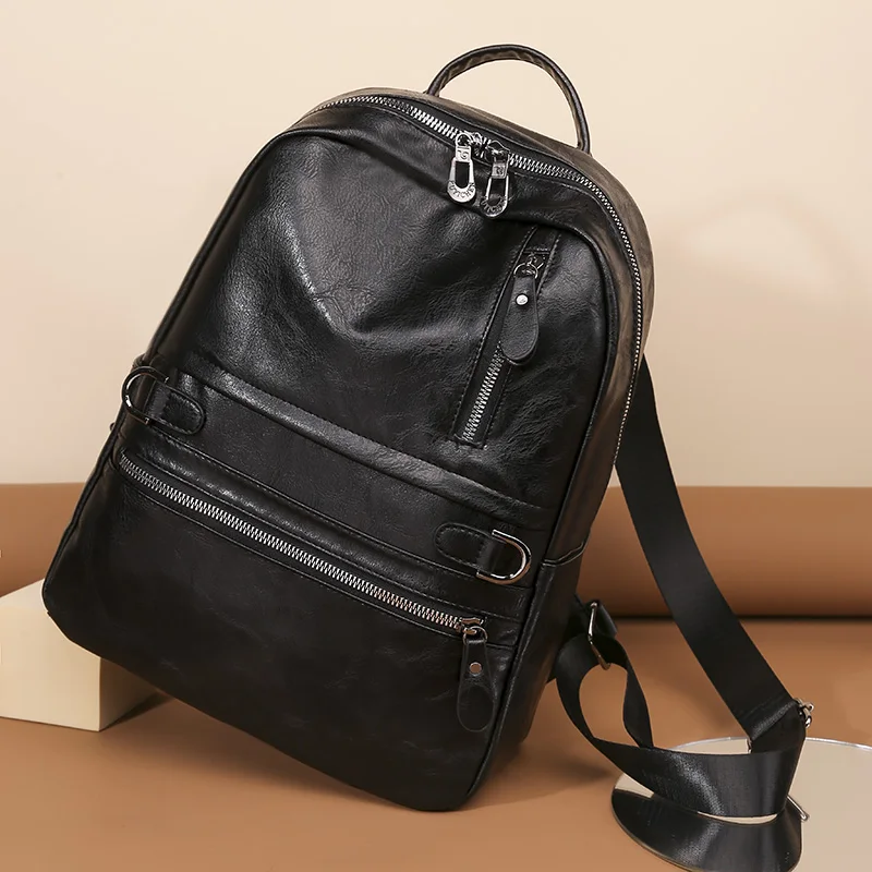 Multifunctional Travel Bags New Vintage Women Backpack Large Capacity Student School Bag Luxury Cowhide Female Satchels Backpack