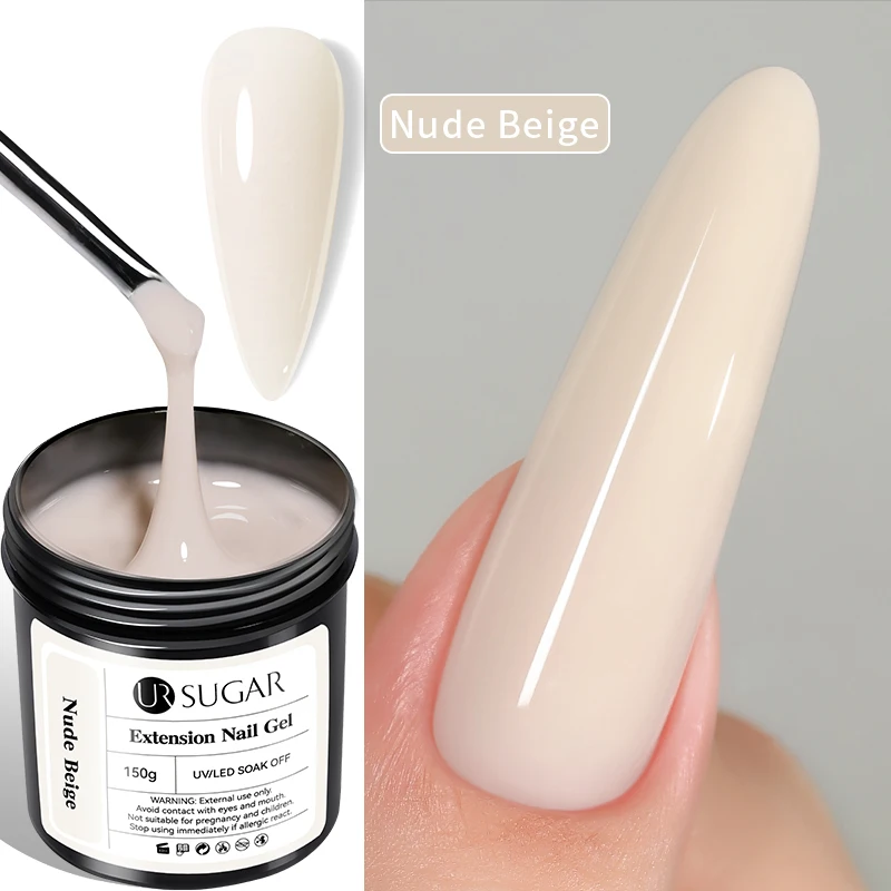 UR SUGAR 150g Soft Pink Quick Builder Nagelgel 6 IN 1 Acrygel für Nagelverlängerung, Selbstnivellierend, ablösbar, UV-LED-Gel