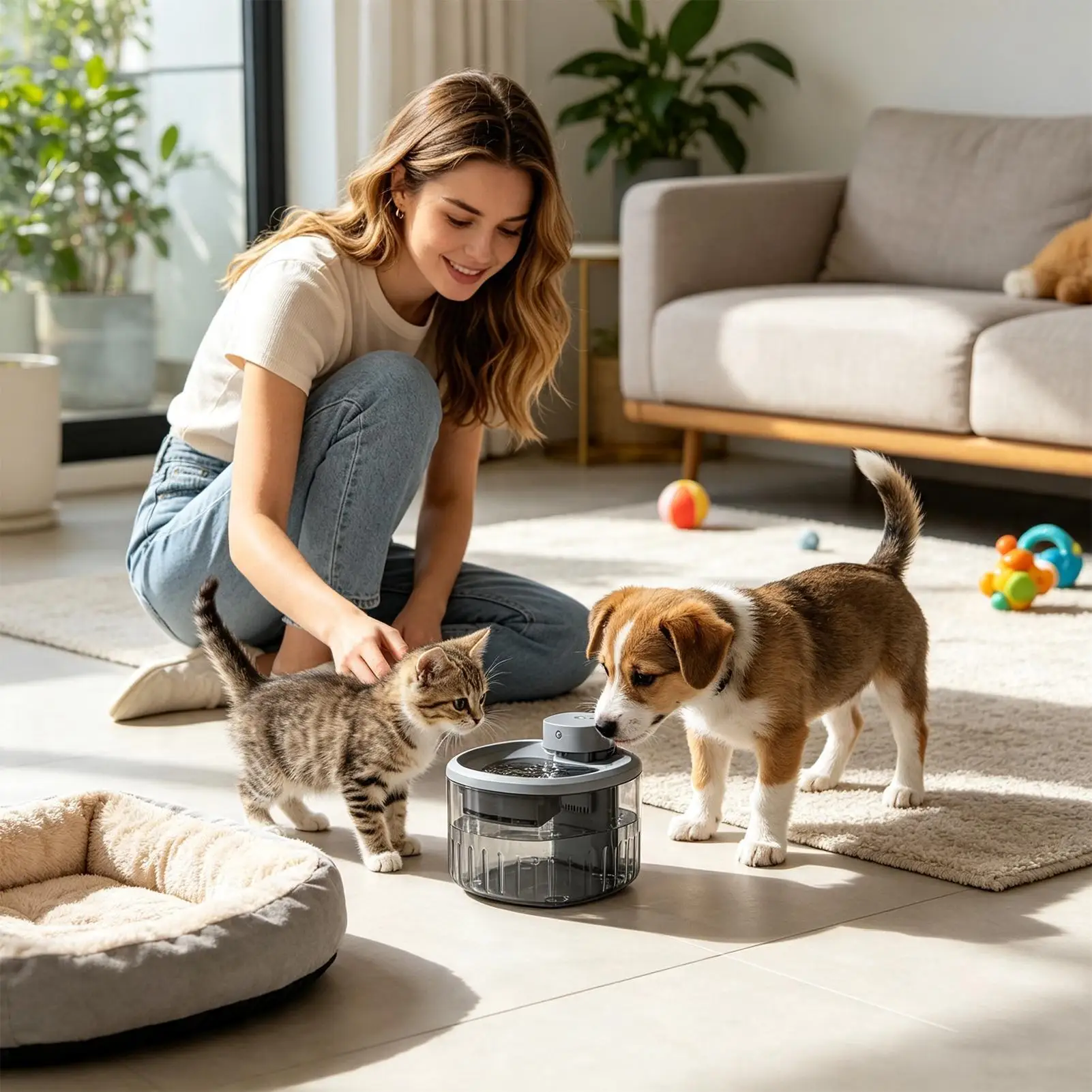 Smart Cat Water Fountain Quiet Dispenser 3.5L Weekly Drinking Wireless Smart Water Fountain For Small Medium Large Breeds Kitten