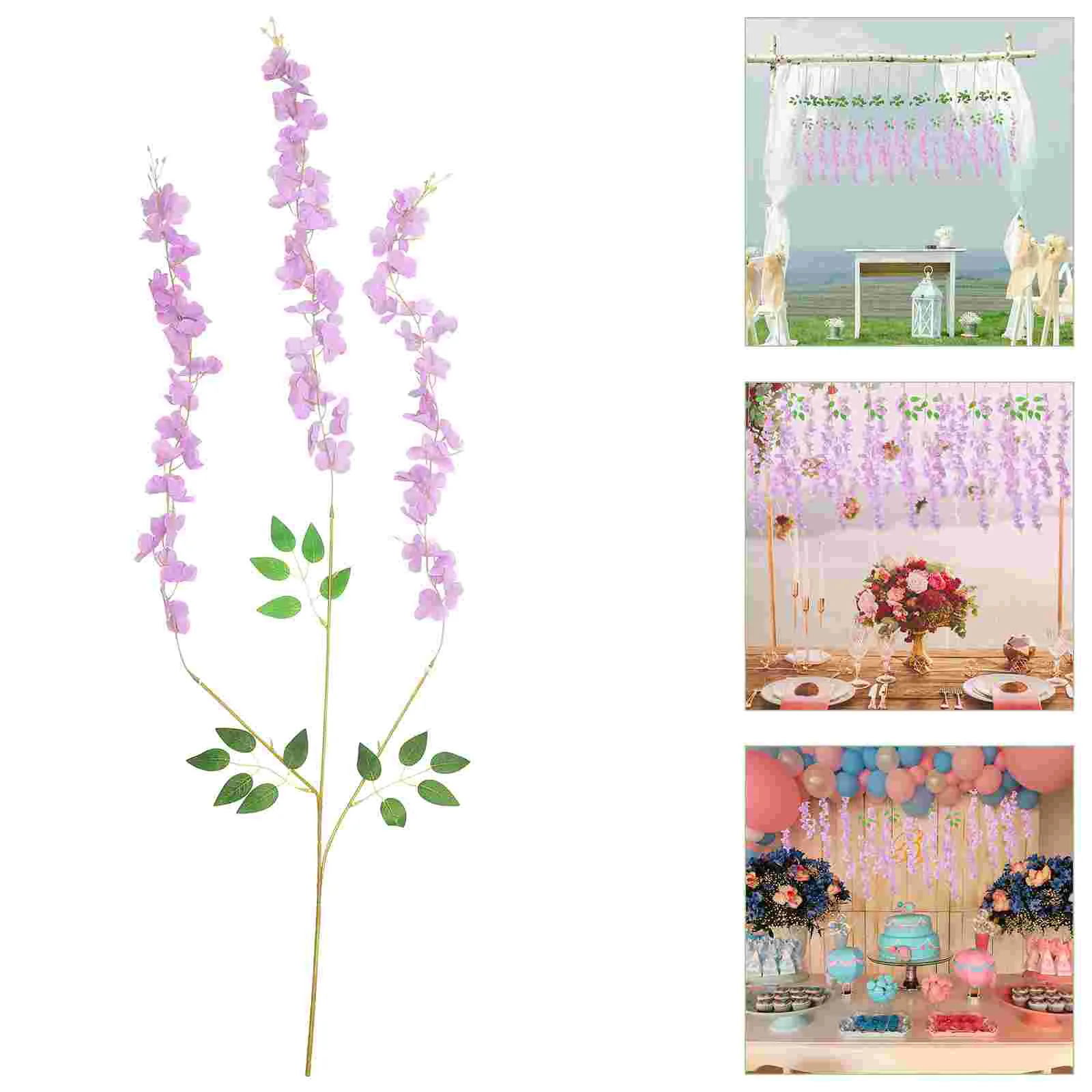 12 Pcs Artificial Simulated Violet Garland Plants Indoor Plastic Hanging Wall Flower Pendant Practical Home Decor Gift