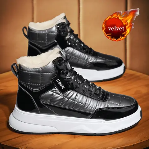 ट्रेंडी सिल्वर विंटर बूट्स पुरुषों के लिए हाई टॉप स्नीकर्स आउटडोर वार्म प्लश पुरुषों के स्नो बूट्स प्लेटफॉर्म फ़री एंकल बूट्स पुरुषों के लिए कैज़ुअल बूट 10 best sales पुरुषों के प्लेटफ़ॉर्म बूट - №1