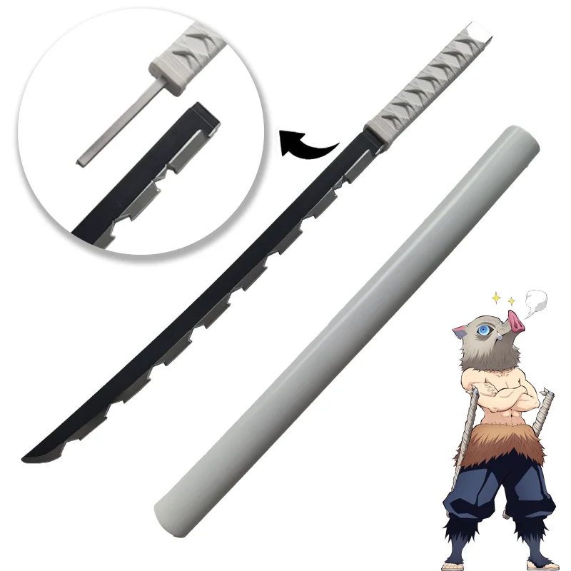 Espada Hashibira Inosuke de 72 cm, Katana, Espadas Tanjirou Zenitsu, Katana de Cazador de Demonios, Accesorio de Cosplay de Anime, Juguete de Regalo