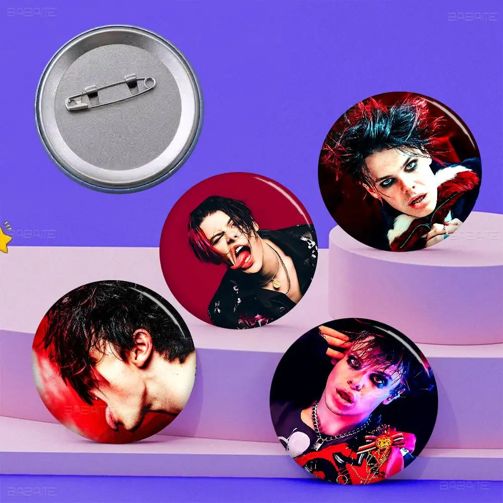 Rock Singer Yungblud 32/44/58mm Round Cartoon Brooches Handmade Pins for Backpack Jewelry Accessories Gifts Creative Badge