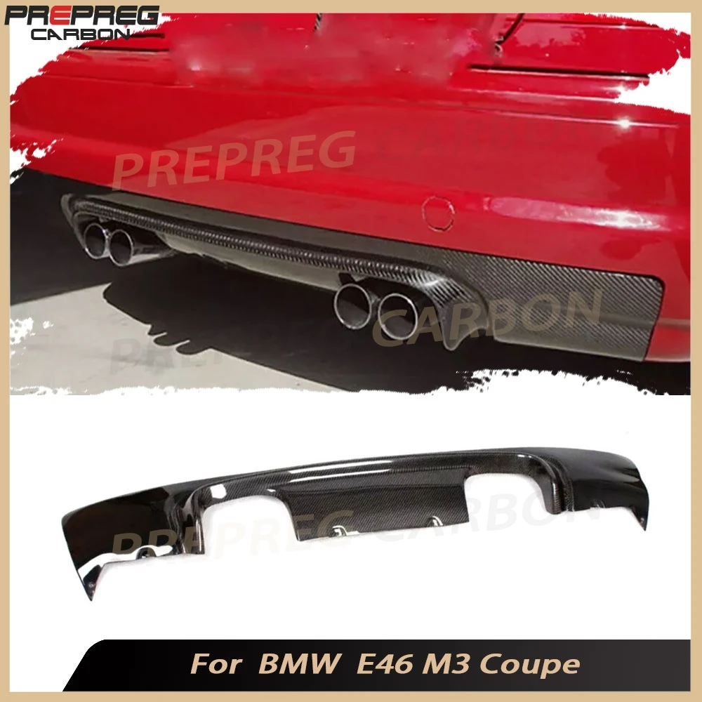 

Rear Bumper Diffuser Lip For BMW E46 M3 Coupe 2000 - 2006 Real Carbon Fiber Rear Boot Spoiler Splitter Fiberglass