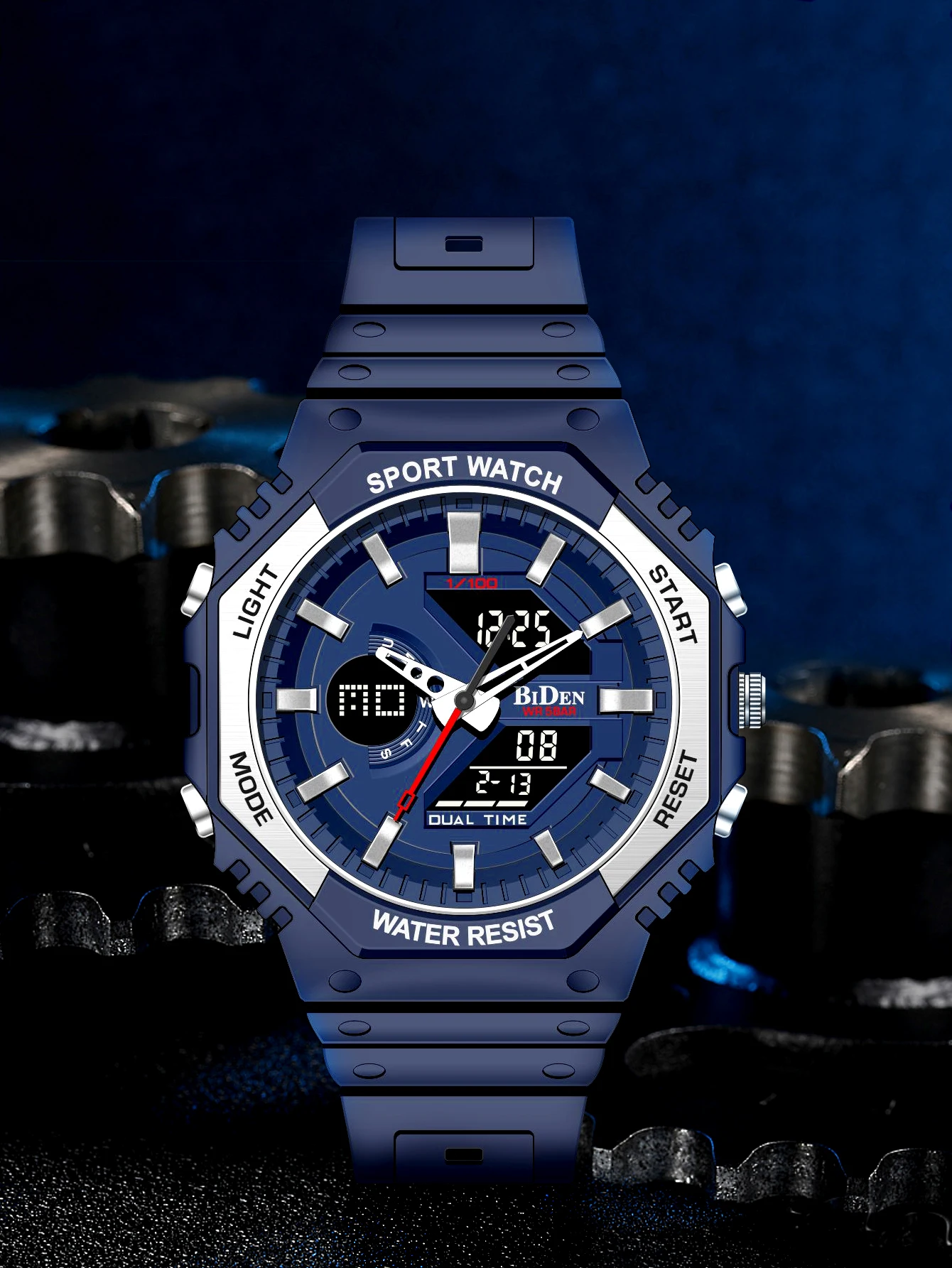 

BIDEN Top Luxury Men's Quartz Watches Waterproof Men Women Sport Watch Relogio Masculino Dual Display LED Digital Wristwatch