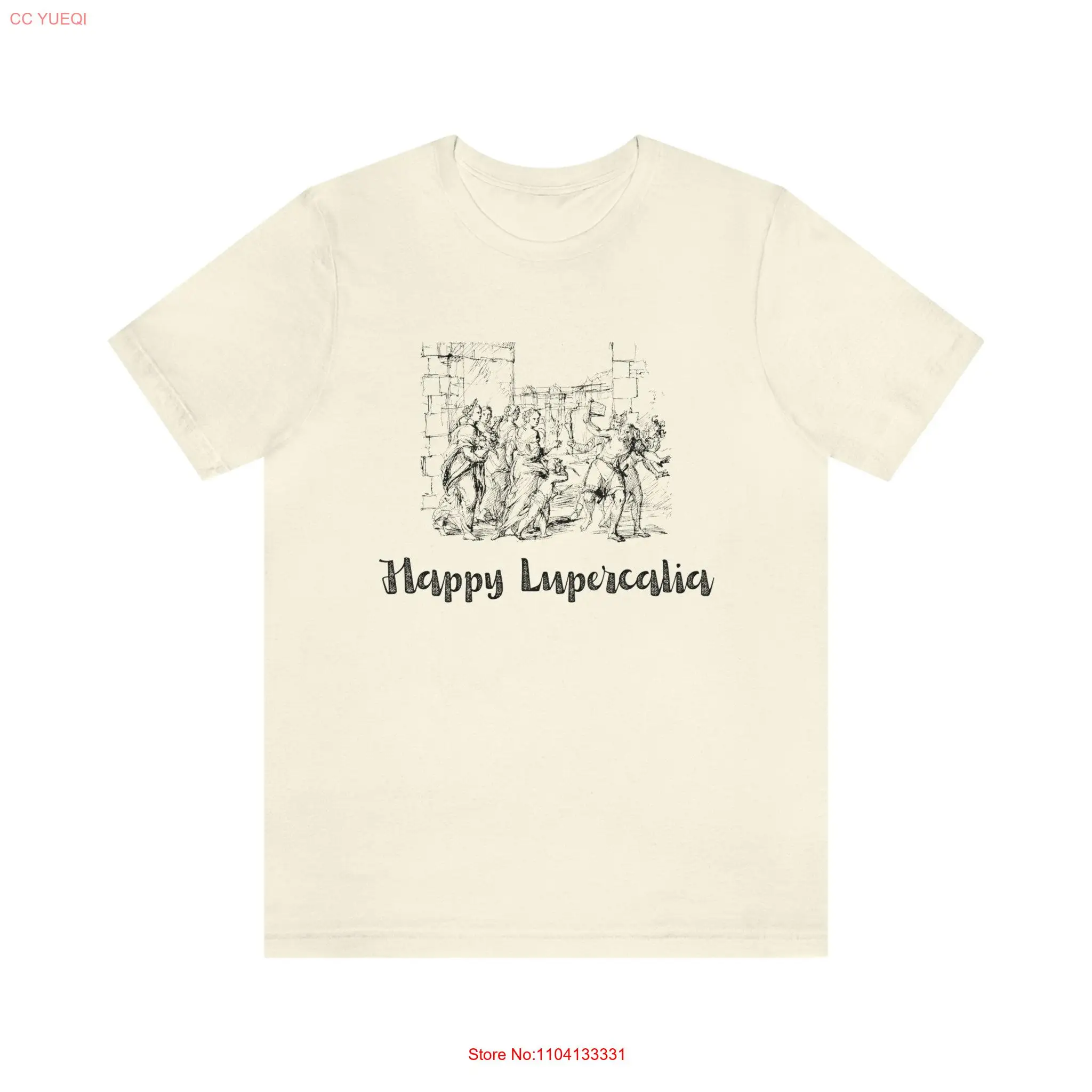 

Футболка Happy Lupercalia в римском стиле с древней историей и эскизом в стиле искусства с длинными или короткими рукавами