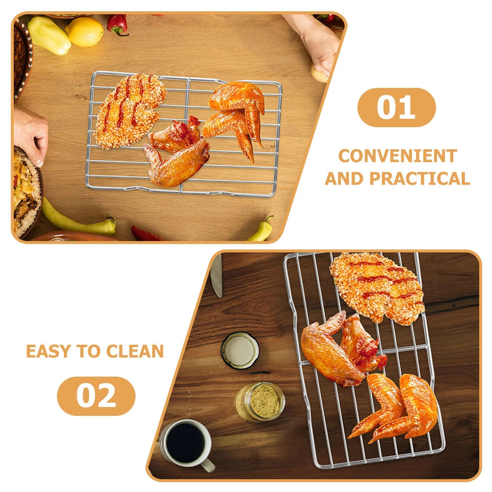 

Stainless Steel Grill Mesh Roasting Baking for Oven Cooking Bread Network Wire Cook Pizza Fish Shrimp Bacon Egg Barbecue Tool