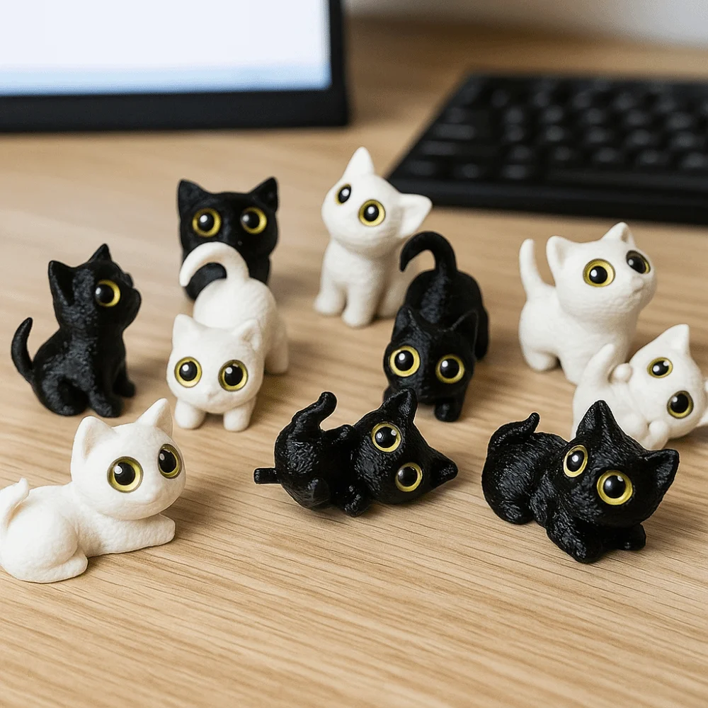 PLA Halloween Katze Anime Figur Modell Handwerk 3D Gedruckt Katzen Figuren Spielzeug Lustige Puppe Display Kätzchen Micro Landschaft Handwerk