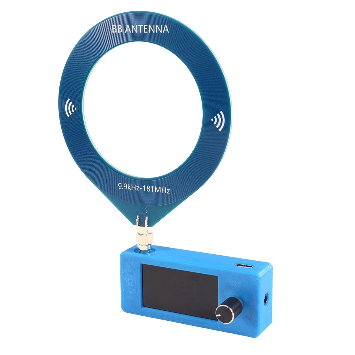 【♮•▲Today-Only!】SI4732 Radio SMA Interface 0.5-108mhz Full Band AM FM LSB USB Radio with Loop Antenna 1.9-Inch IPS Screen Blue