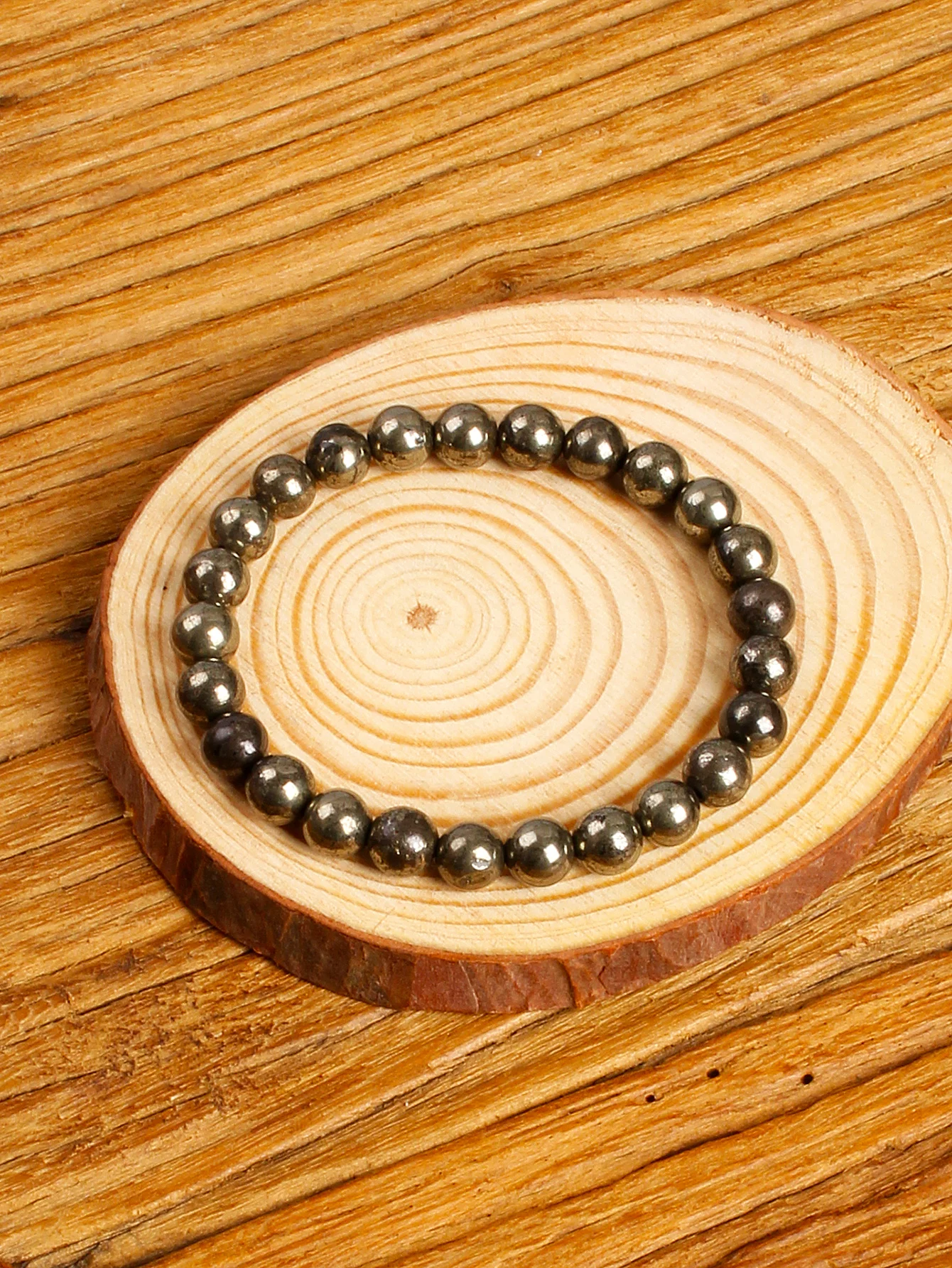 6/8mm Pyrite Bead Bracelet Attracts Wealth Boosts Confidence Protection Symbolizes Prosperity Success Natural Stone Jewelry Gift