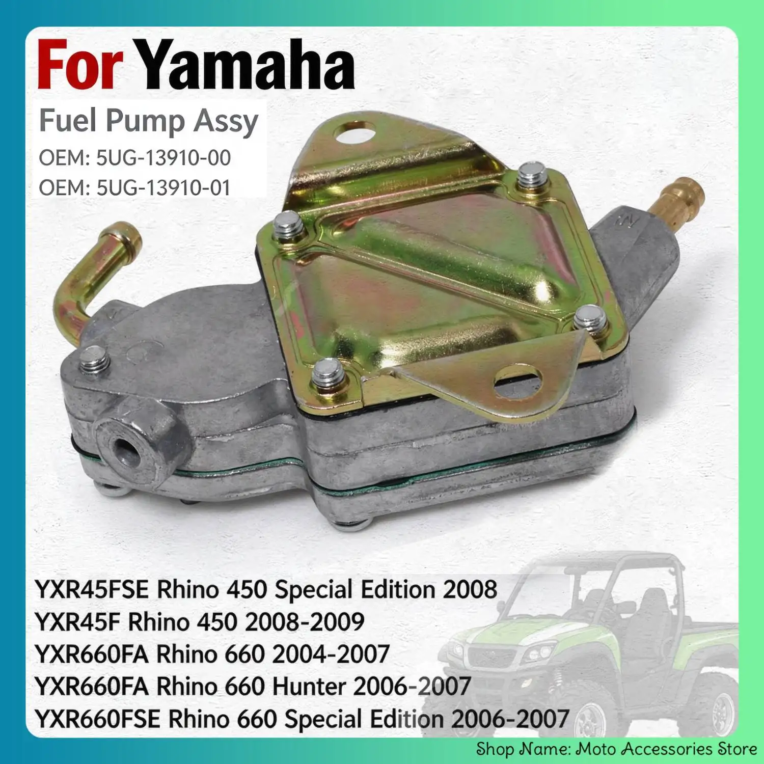 ATV Quad Mechanical Fuel Pump Replace Assy 5UG‑13910‑00 5UG‑13910‑01 For Yamaha Rhino 450 660 YXR45F YXR660FA FSE 2004‑2009 Year