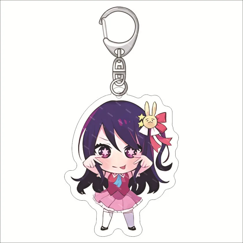 Japan Anime Oshi No Ko Keychain Kawaii Cosplay Catoon Ai Hoshino Ruby Hoshino Kana Arima Keychain for Women Men Keyring Gifts