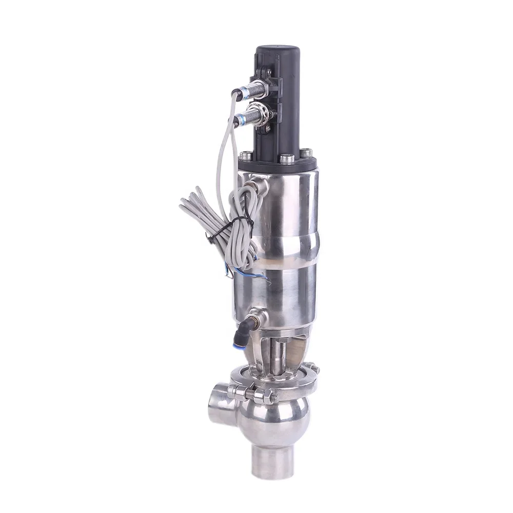 

SS316L Sanitary Stainless Steel Welded LL APV Divert Seat Reversing Valve With Pneumatic Actuator