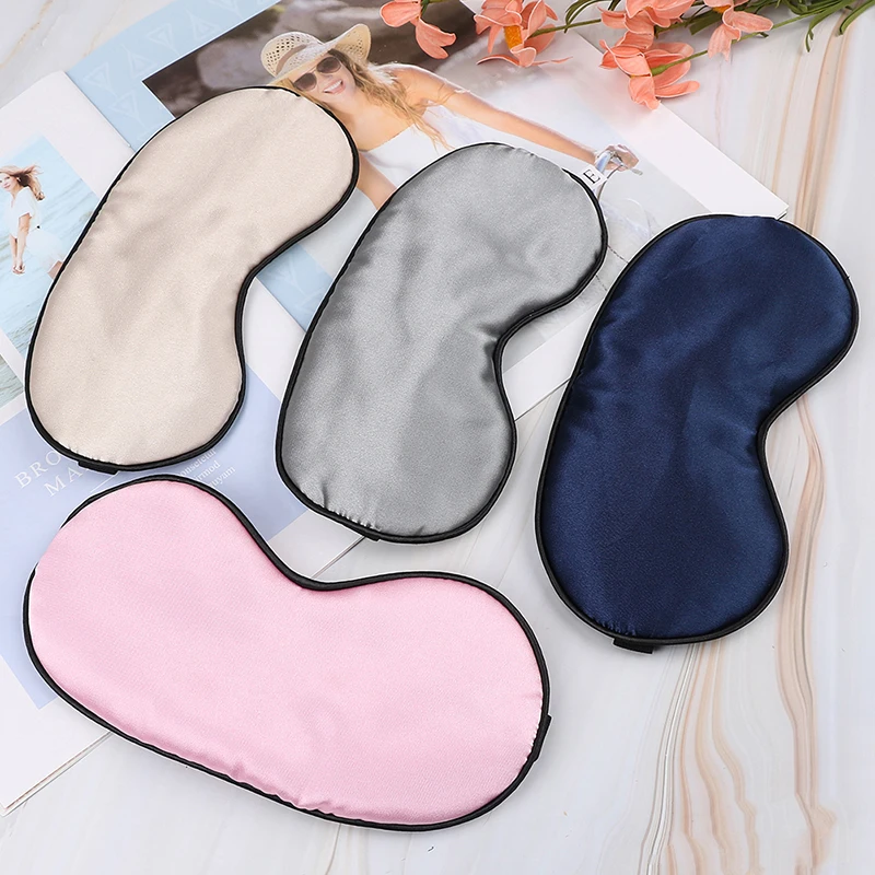 1 pcs Natural Mulberry Pure Silk Sleep Rest Eye Mask Padded Shade Cover Travel Relax Aid Blindfolds 4 Colors Eyeshade with Box