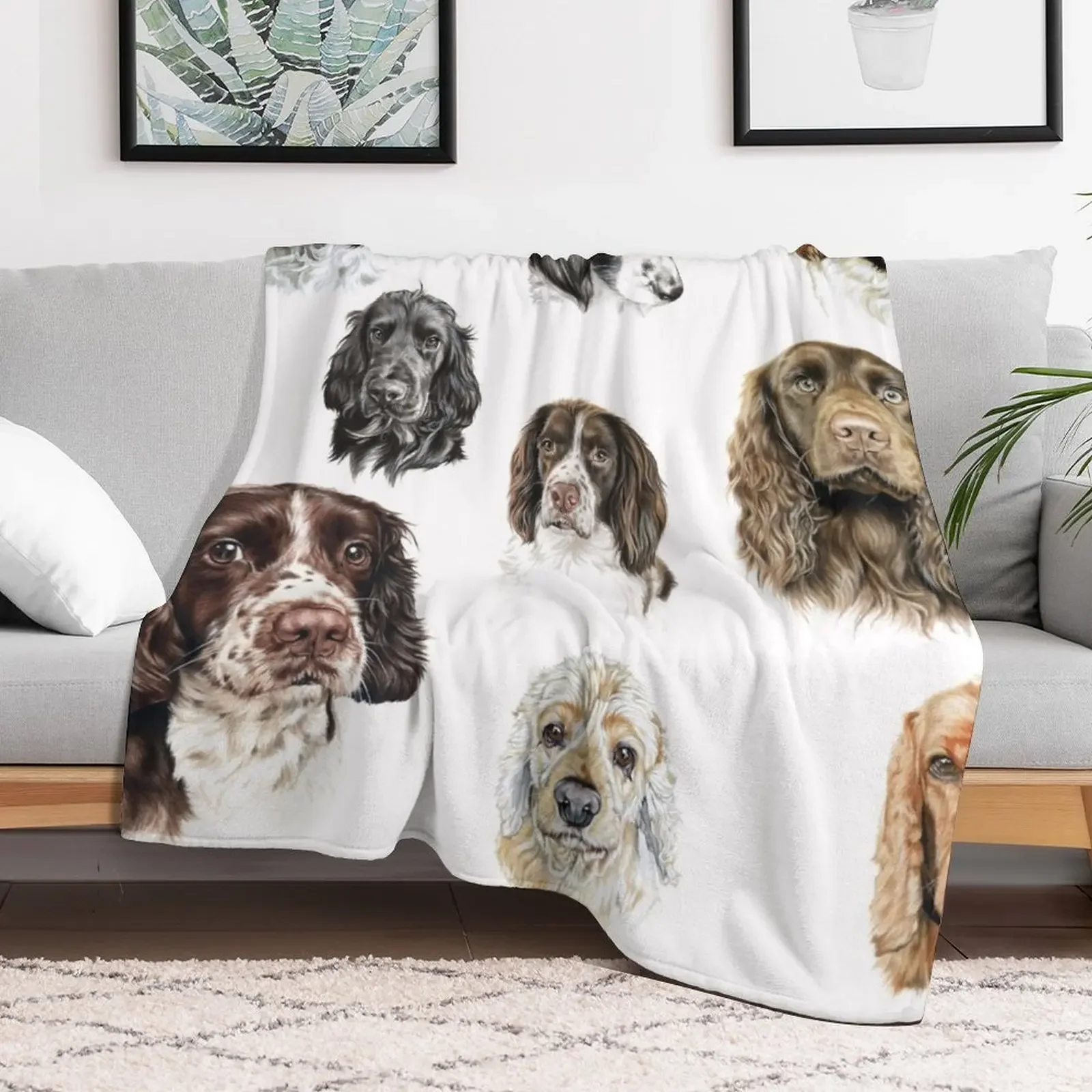 Spaniel collage Throw Blanket christmas gifts sofa bed Hairy Plaid on the sofa Blankets