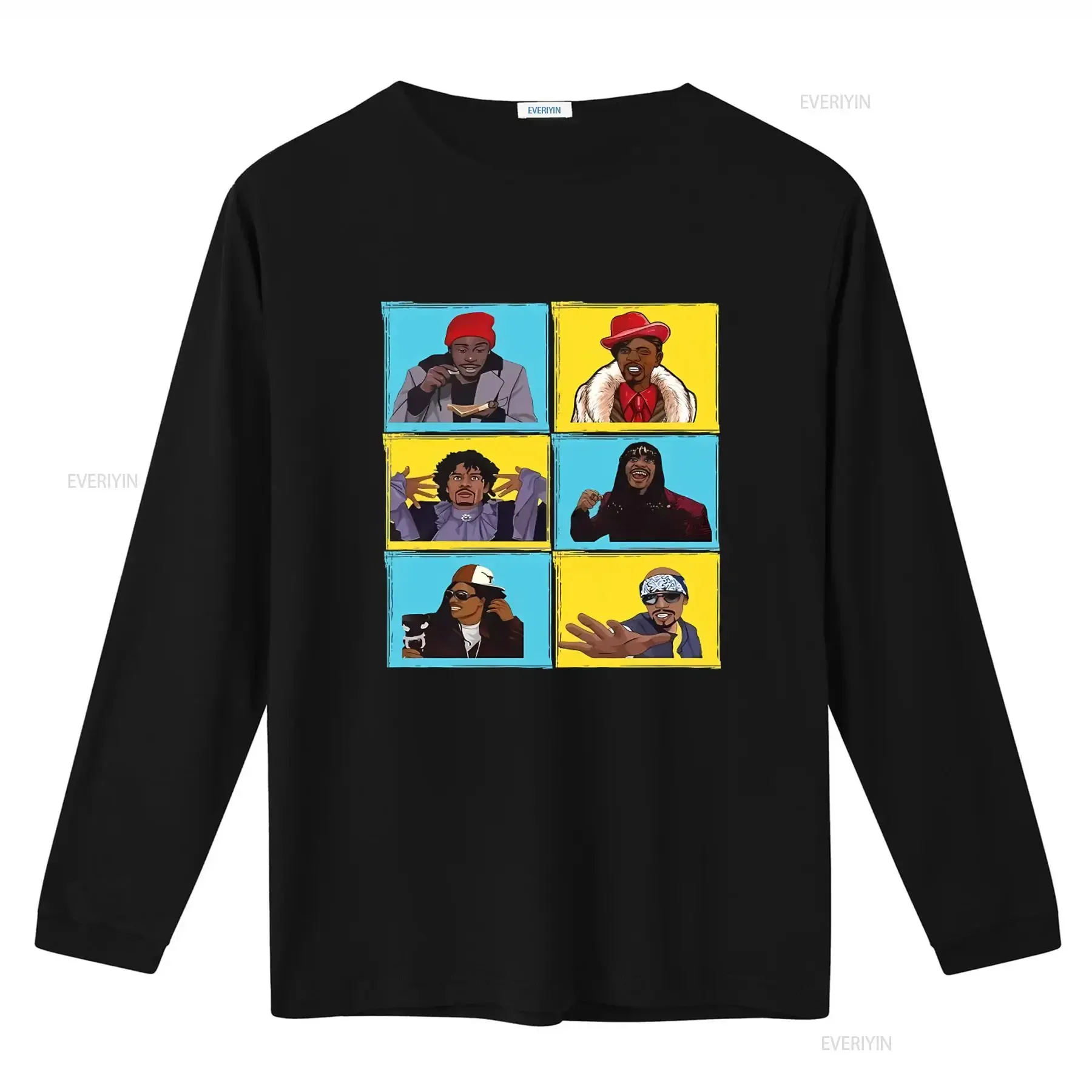 Cotton T Shirt Dave Chappelle Charlie Murphy Donnell Rawlings Paul Mooney Pop Art Style Retro Design vintage Washed Soft homme