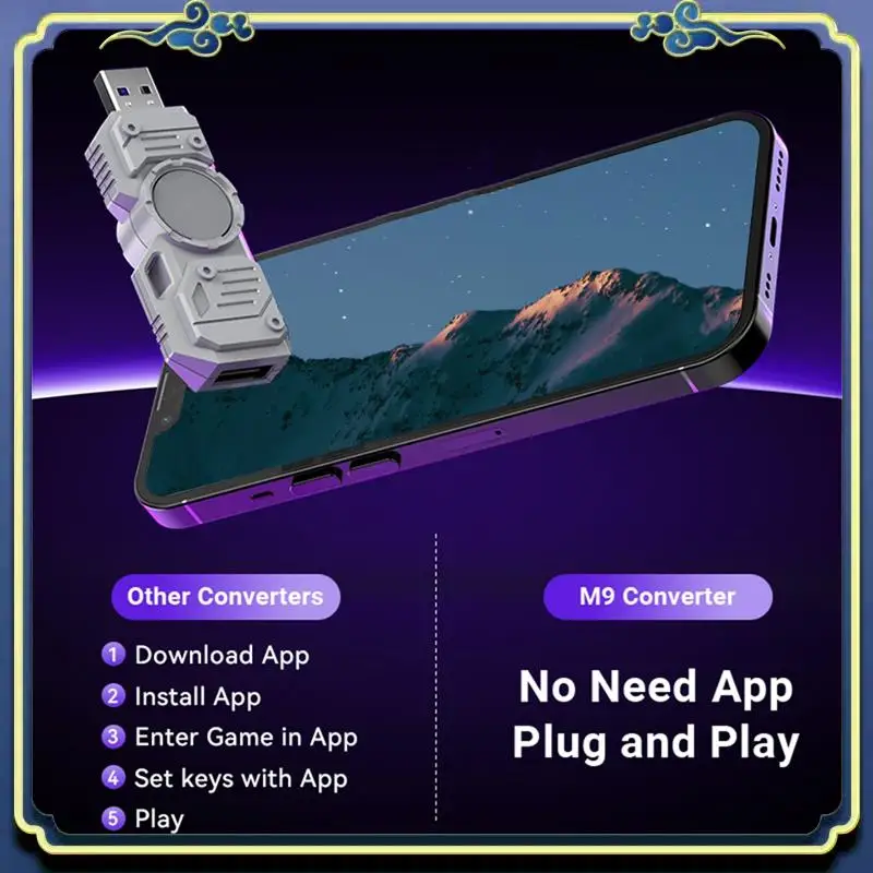 Convertitore controller mobile mini gioco portatile per convertitore tastiera e mouse controller di gioco per telefono cellulare