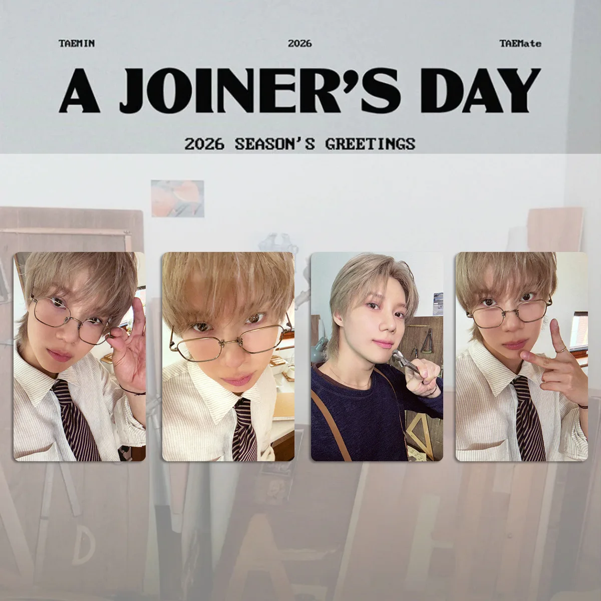 4pcs/set Idols SHINee Taemin 2026 SEASON'S GREETINGS Photocard A Joiner Day Selfie Card Fans Collection Cosplay LOMO Card
