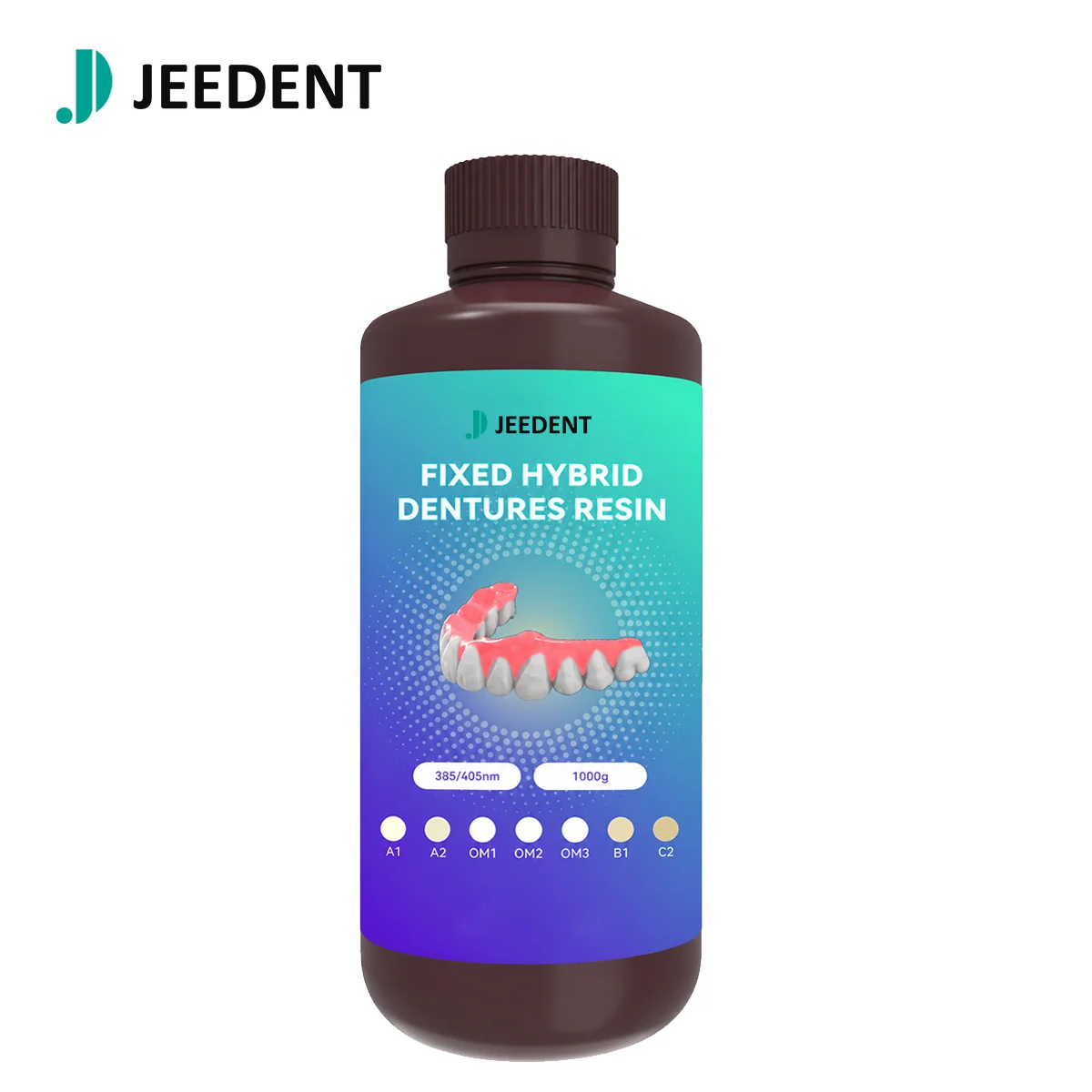 1kg Żywica do drukarek 3D dentystycznych LCD DLP SLA 405nm, wysokiej precyzji fotopolimer UV do modeli dentystycznych, szablonów chirurgicznych, modeli dziąseł — 2