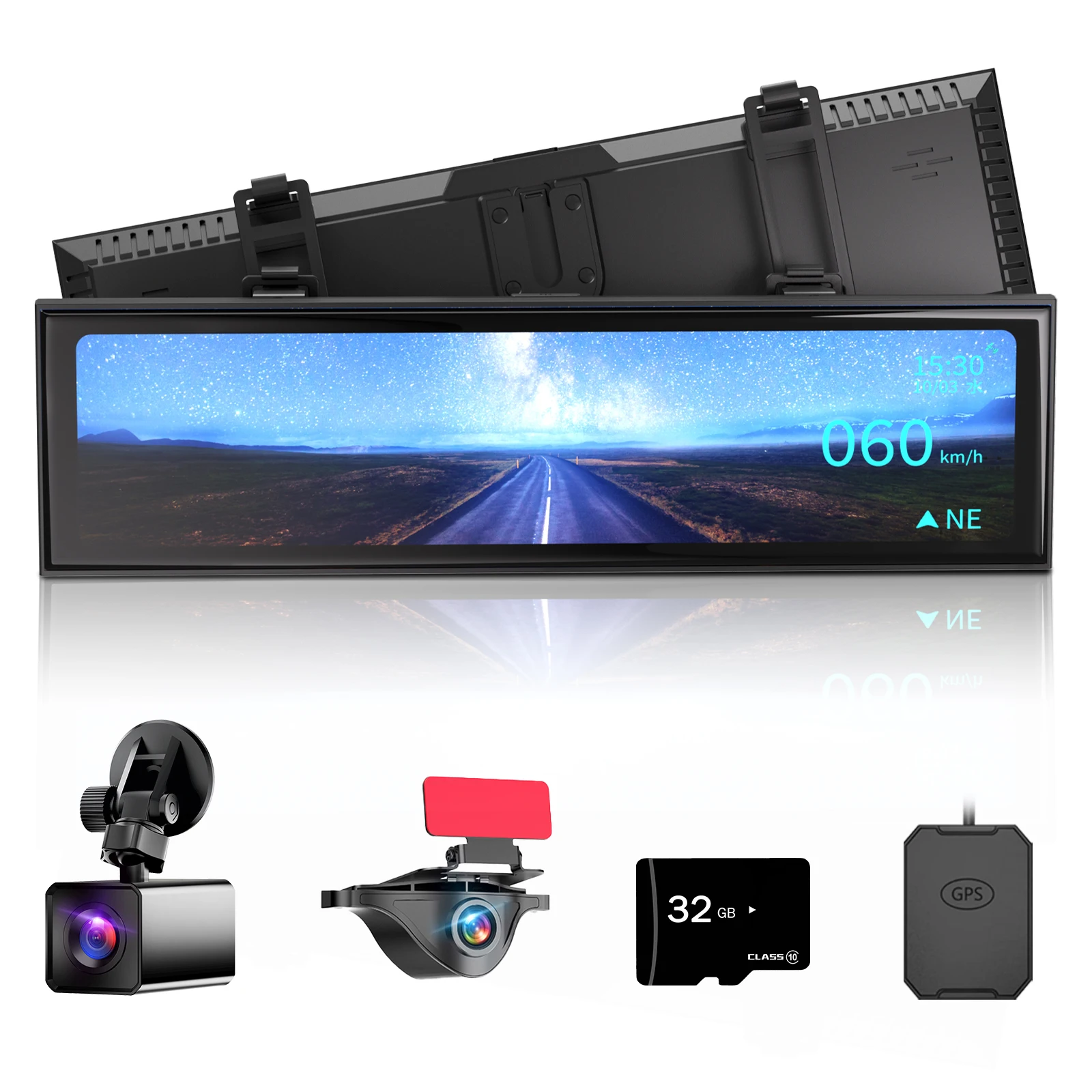 

AKEEYO 11.26inch Ips Super Night Front And Rear Mirror Car Dash Cam Full Hd 1080p Black Box For Car Dvr