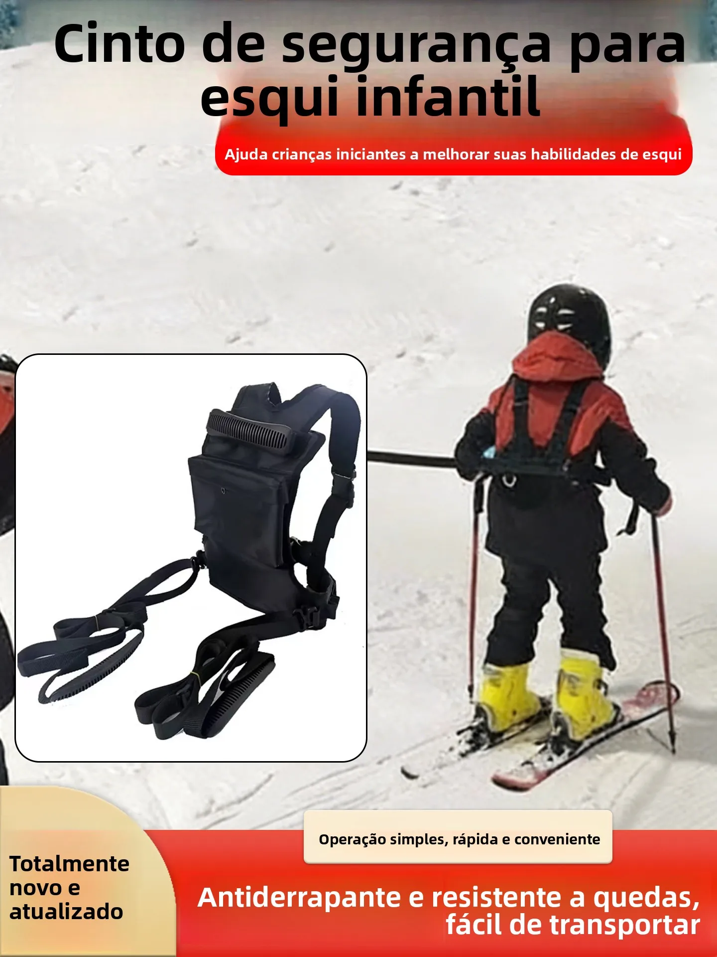 children's-skiing-training-bapa-snowboard-strap-o-absorption-traction-rope-bapa-skiing-equipment