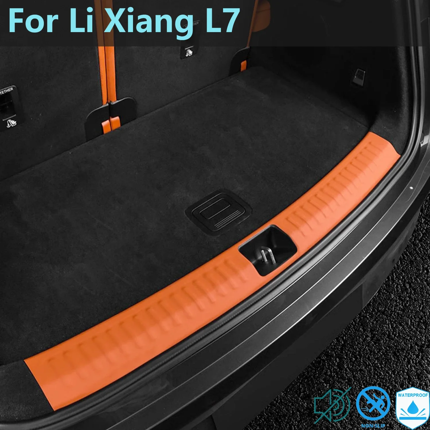 

New Modle For LiXiang L7 2022 2023 Car Leather Trunk Threshold Strip Attached Rear Protective Panel Sticker Trunk Sills