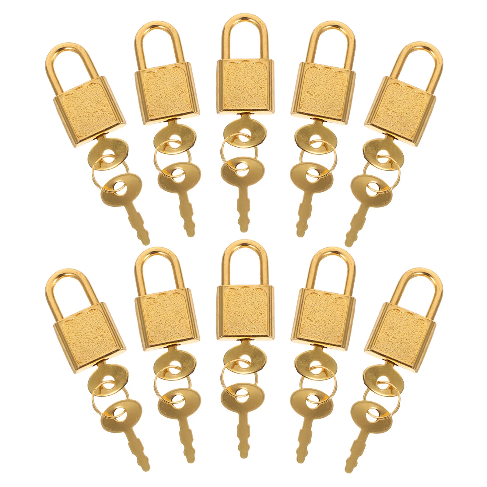

10Sets Mini Padlock Key Small Vintage Golden Lock for Jewelry Box Diary Treasure Chest Storage Box Lock Accessory