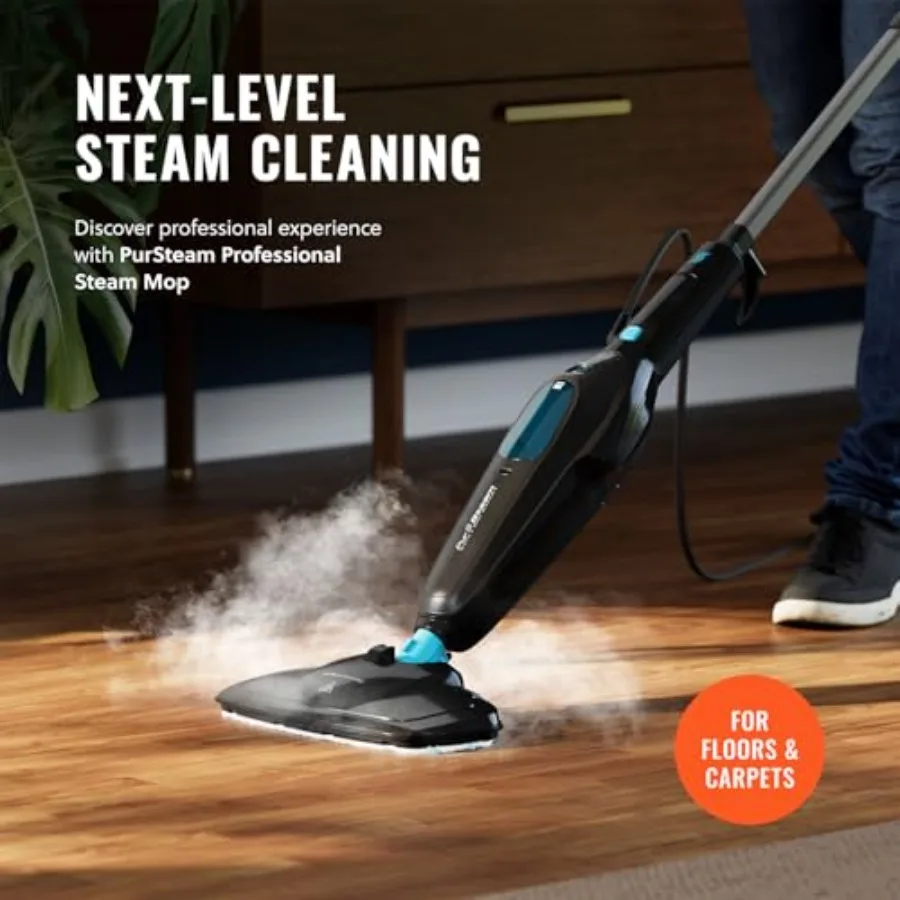 ممسحة بخار احترافية من PurSteam، منظف أرضيات متعدد الأسطح لبلاط الخشب الصلب والسجاد المصفح، تسخين سريع، كيميائي خفيف الوزن #2