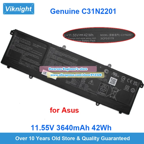 Batería genuina C31N2201 11,55 V 3640mAh 42Wh para Vivobook 16 M1605YA X1605PA X1605ZA 15 F1504ZA X1504ZA Go 15 E1504FA E1504GA
