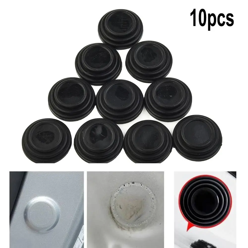 10 Pcs Anti-collision Gasket Car Door Anti-Collision Pad Sound Insulation Black Silicone Material Mouldings Trim Car Parts