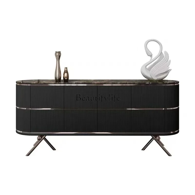 

12Italian-Style Light Luxury Sideboard Cabinet Home Living Room Locker Modern Minimalist