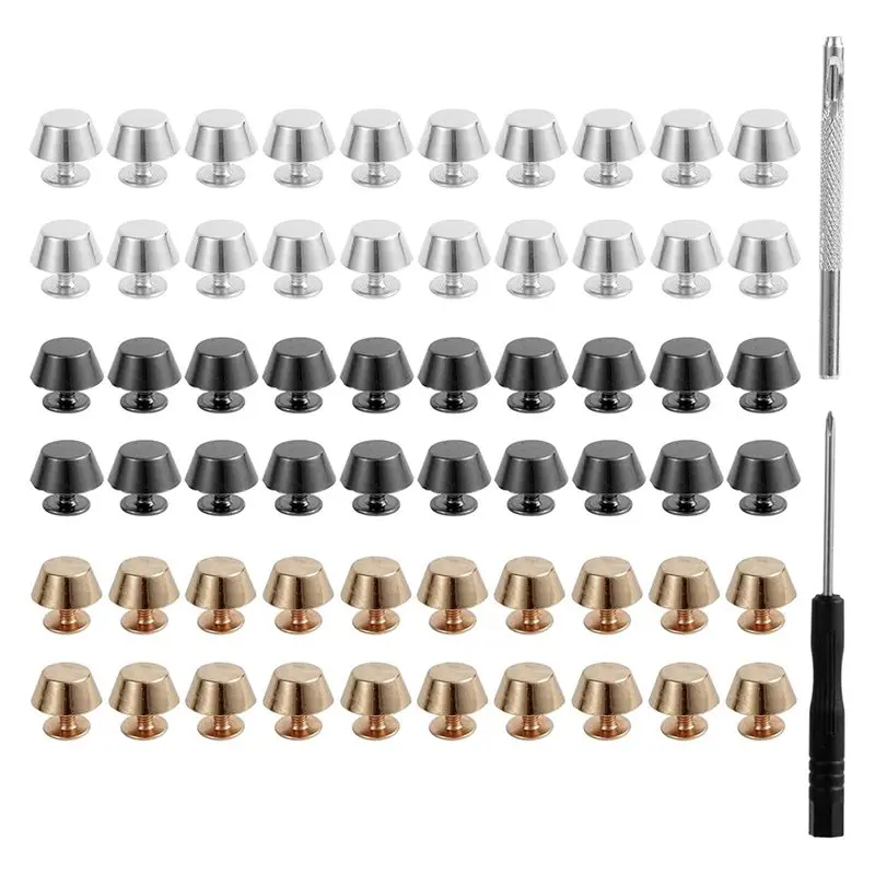 

ELEG-60 Pcs Alloy Purse Feet Set With Screwdriver & Hole Punch For DIY Handbag Protection