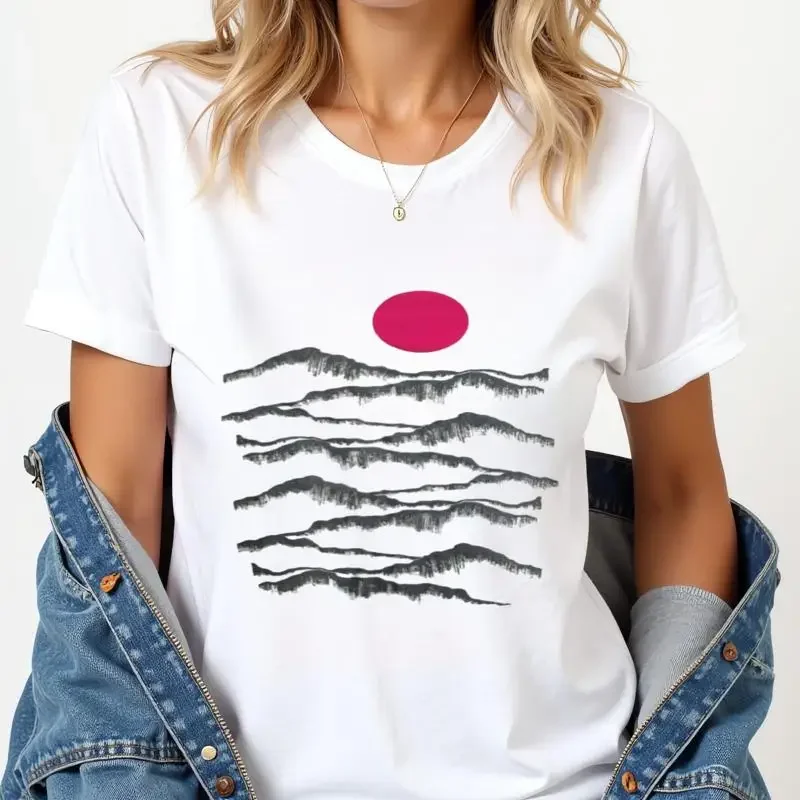 Loose Fit Flowy Desert T Shirt Sage Green Clothing