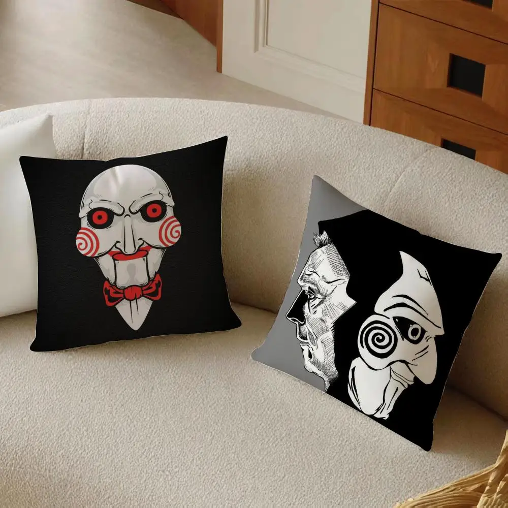 Horror Movie S-Saw X Cushion Cover Daily Washable Linen Pillowcase Soft  for Sofa Bed Home Room Decor