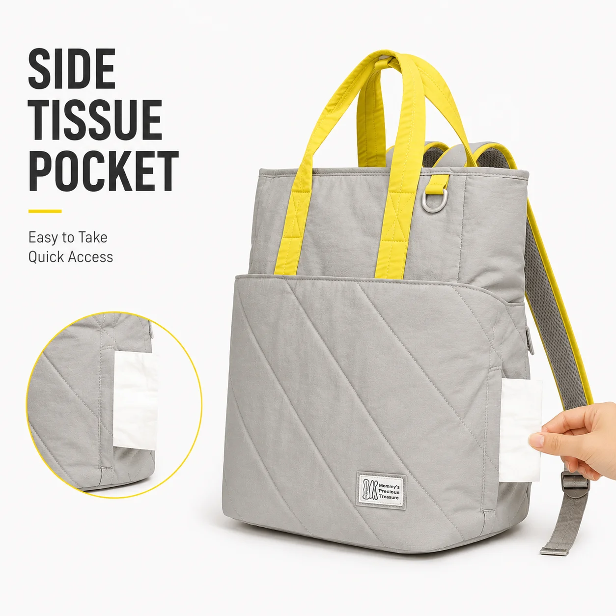Portable Mommy Bag Waterproof Diaper Backpack Baby Travel Bag Lightweight Multi Pocket Care Storage Pack Outdoor Daily Use