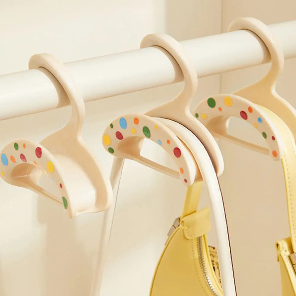 Wardrobe Rod Hooks Bag Hanger Shape Hook Stackable Anti-slip Organizer Traceless Punch-free Wardrobe Storage for Bags Scarves