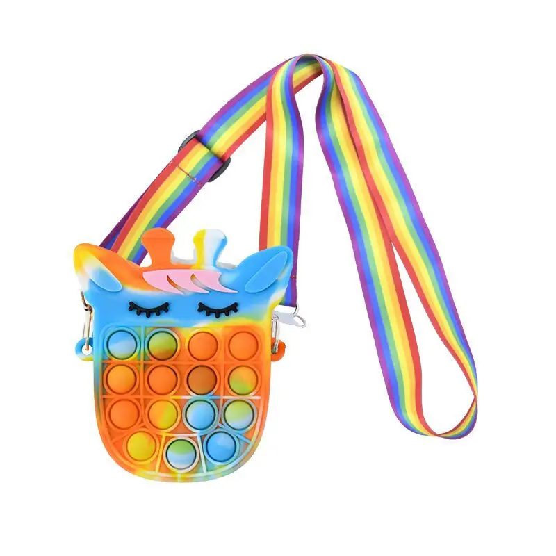 Sac à main en Silicone pour filles, pochette avec poignée, pour jouets, licorne, contrôle des rongeurs, pionner, porte-monnaie, diagonale