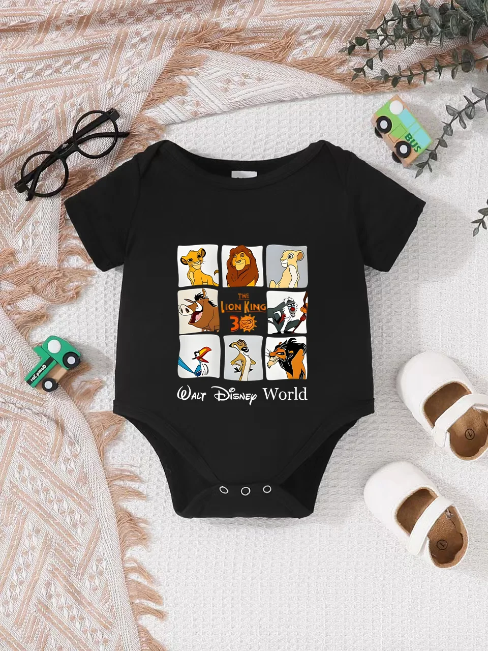 

【Официально лицензировано】 Комбинезон-слип Disney «Король Лев» для малышей: принт с изображением персонажей, мягкая, приятная для кожи ткань