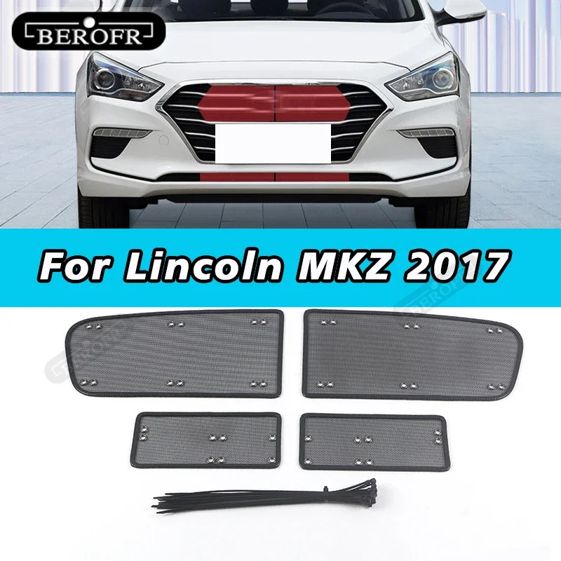 

For Lincoln MKZ 2017Car Accessory Front Grille Insert Net Anti-insect Dust Garbage Proof Inner Cover Net Stainless Mesh