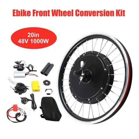 20" 48V 1000W Front/Rear Wheel Electric Bike Conversion Kit,  E-Bike Powerful Hub Motor Kit with SW-810LED Display
