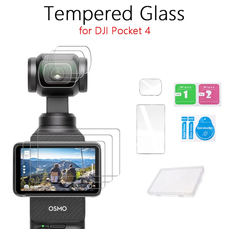 Protecteur d'écran en verre trempé pour DJI Osmo Pocket 4, Film de protection 9H résistant aux rayures pour accessoires DJI Osmo Pocket 3