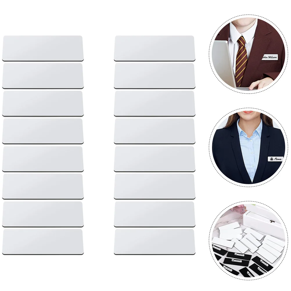 

16Pcs Blank Name Tags Customizable Name Badges Lightweight Pins for Clothing Work Use Mourning Bands for Badges