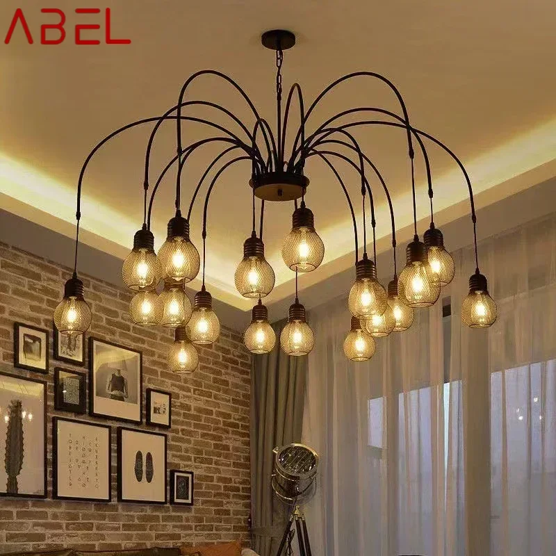 ABEL American Retro Pendent Lamp Industrial Wind Living Room Restaurant Loft Clothing Store Cafe Bar Box Homestay Chandelier