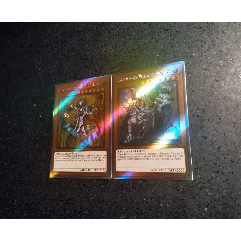 2PCS/SET YuGiOh Masterful Magician, Servant of The Sanctuary Self Made Refraction Flash Card Anime Classics Game Collection Card