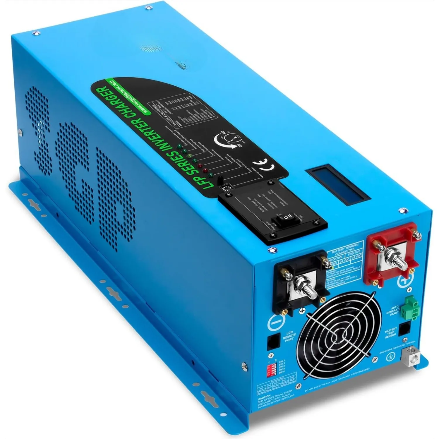 

2000W DC 12V Peak 6000W Pure Sine Wave Inverter Charger Upgrade, AC 120V with 70A Battery AC Charger LCD Display Remote Control,
